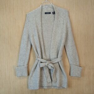 Express Sweater Cardigan Womens XS Knit Belted Wool Mohair Blend Minimalist Chic